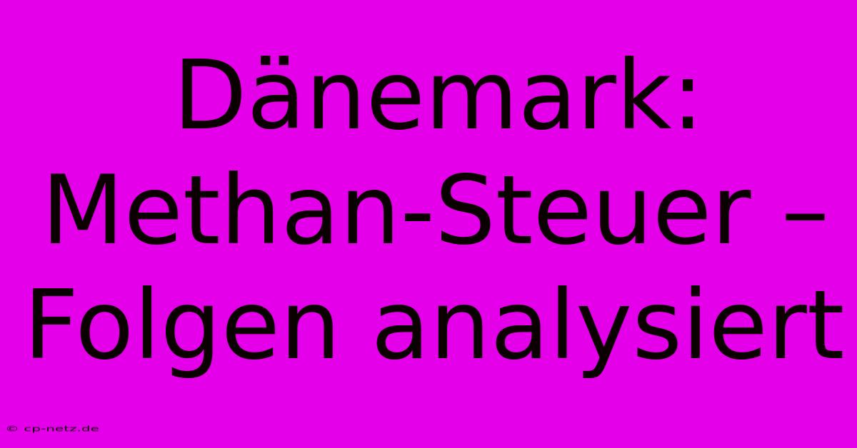 Dänemark:  Methan-Steuer –  Folgen Analysiert