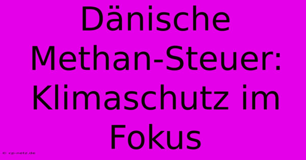 Dänische Methan-Steuer: Klimaschutz Im Fokus