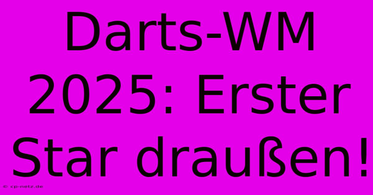 Darts-WM 2025: Erster Star Draußen!