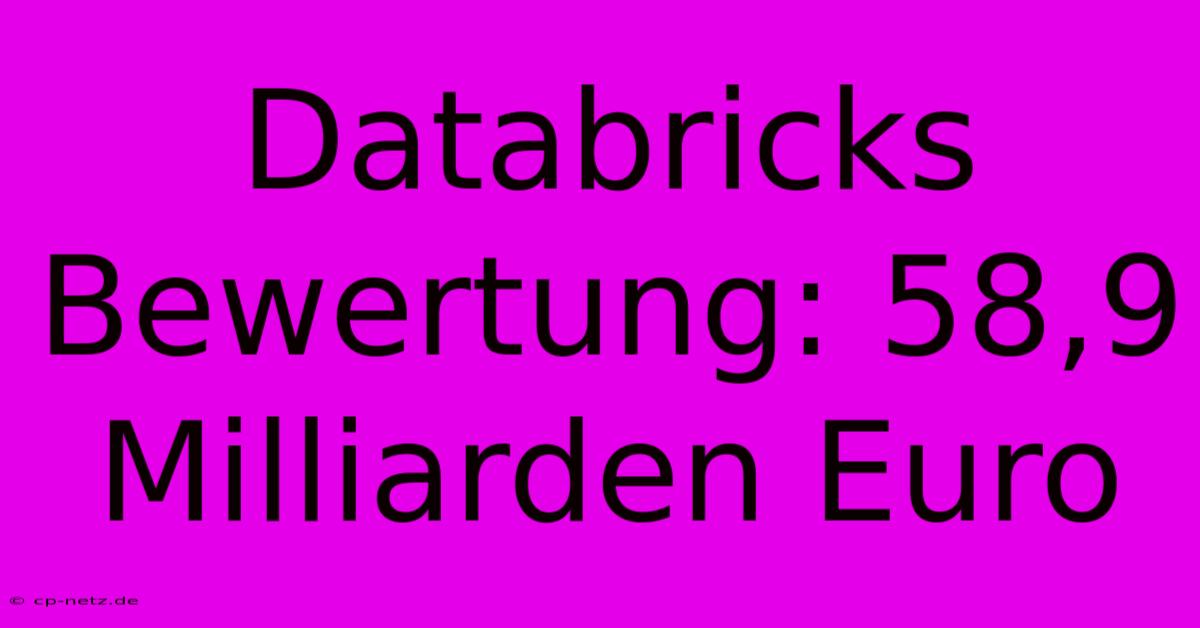 Databricks Bewertung: 58,9 Milliarden Euro