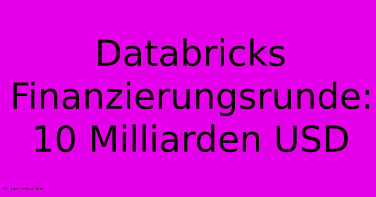 Databricks Finanzierungsrunde: 10 Milliarden USD