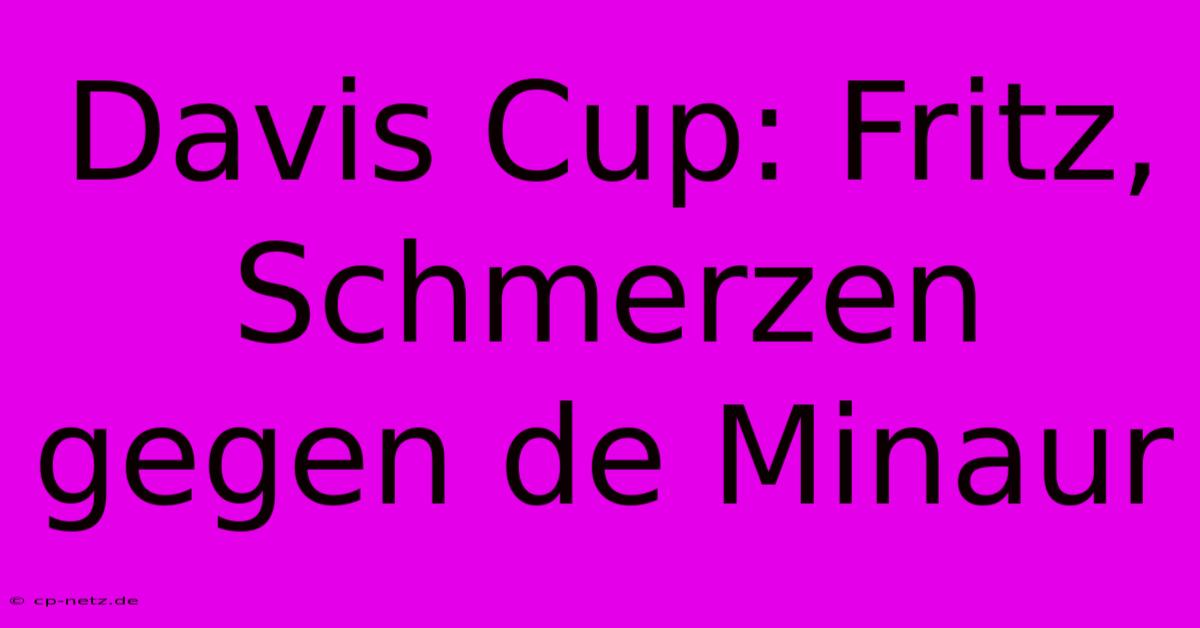 Davis Cup: Fritz, Schmerzen Gegen De Minaur