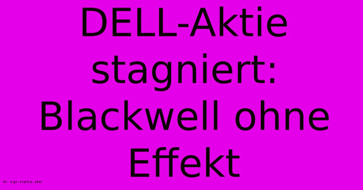 DELL-Aktie Stagniert: Blackwell Ohne Effekt