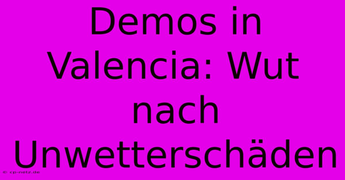 Demos In Valencia: Wut Nach Unwetterschäden