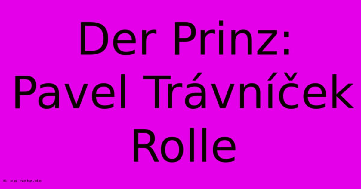 Der Prinz: Pavel Trávníček Rolle