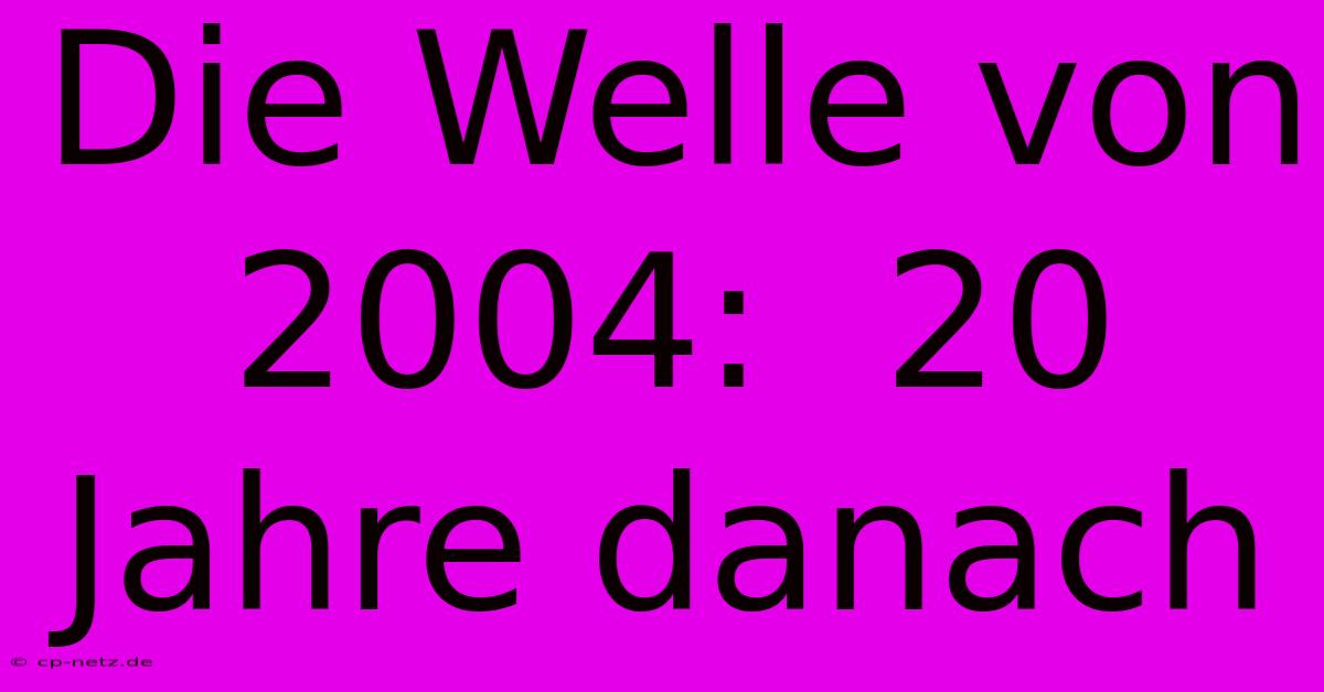 Die Welle Von 2004:  20 Jahre Danach