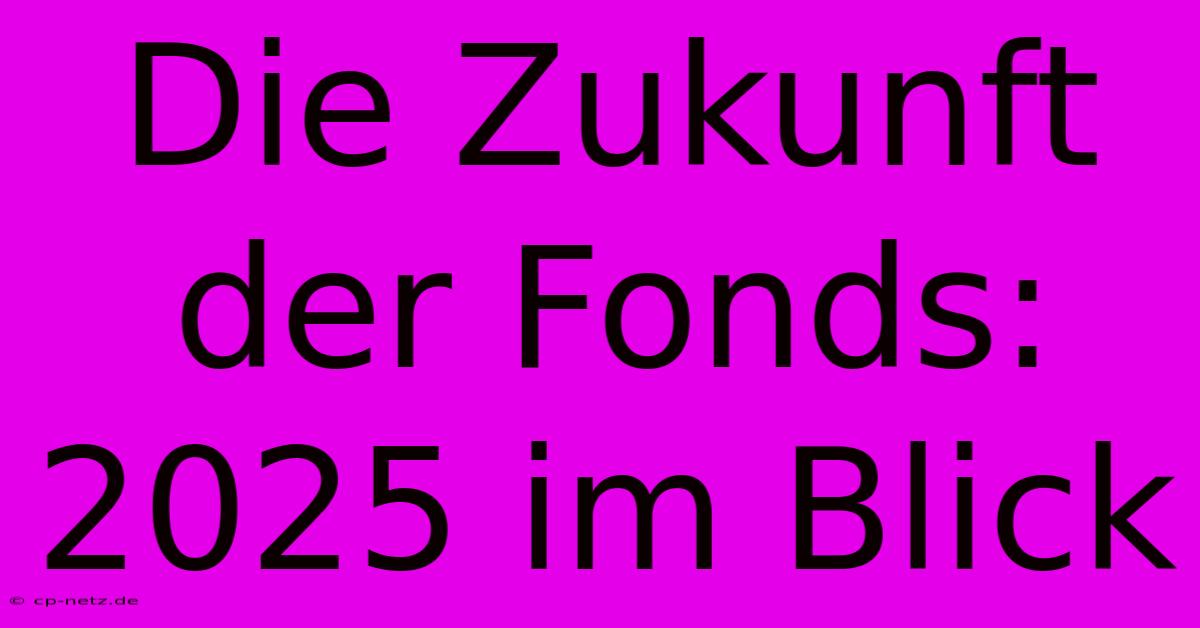 Die Zukunft Der Fonds: 2025 Im Blick