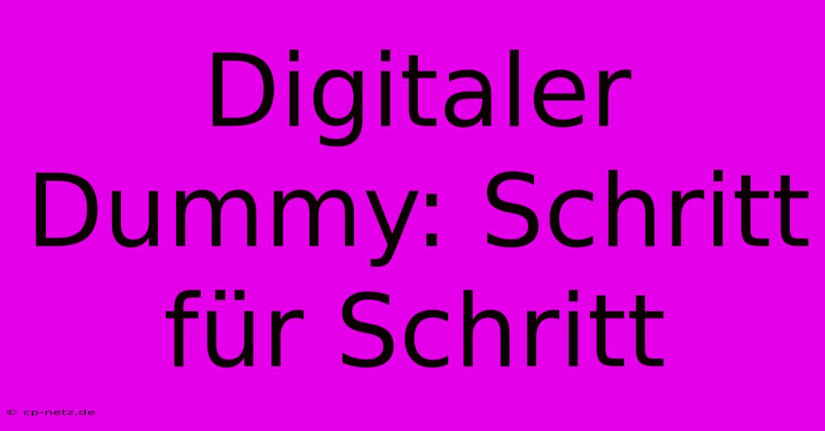 Digitaler Dummy: Schritt Für Schritt