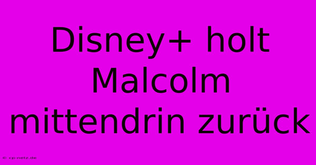 Disney+ Holt Malcolm Mittendrin Zurück