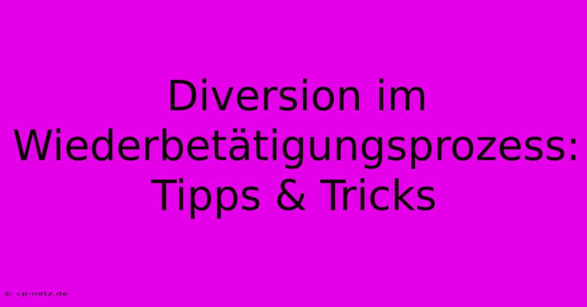 Diversion Im Wiederbetätigungsprozess:  Tipps & Tricks