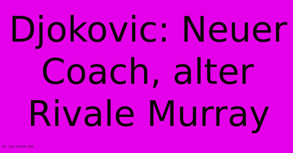 Djokovic: Neuer Coach, Alter Rivale Murray