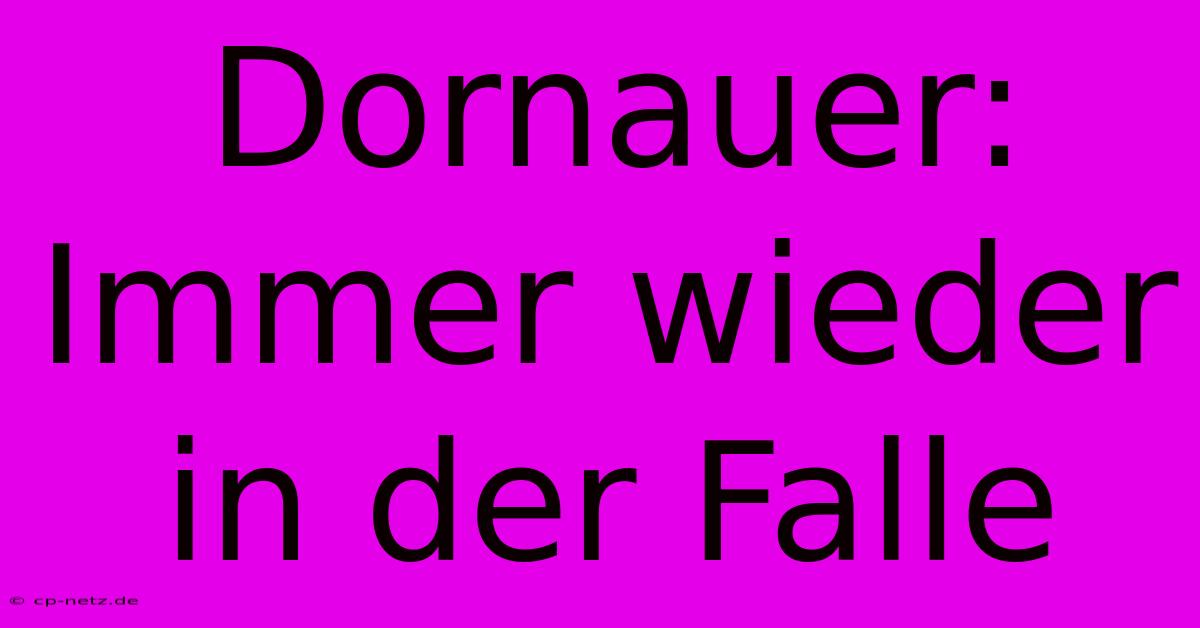 Dornauer: Immer Wieder In Der Falle