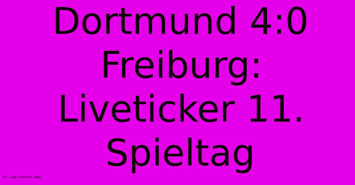 Dortmund 4:0 Freiburg: Liveticker 11. Spieltag