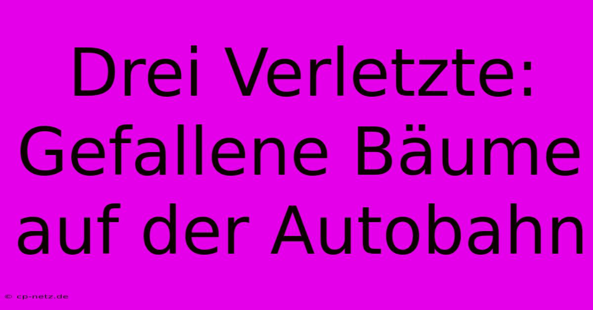 Drei Verletzte: Gefallene Bäume Auf Der Autobahn