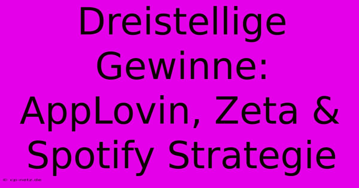 Dreistellige Gewinne: AppLovin, Zeta & Spotify Strategie