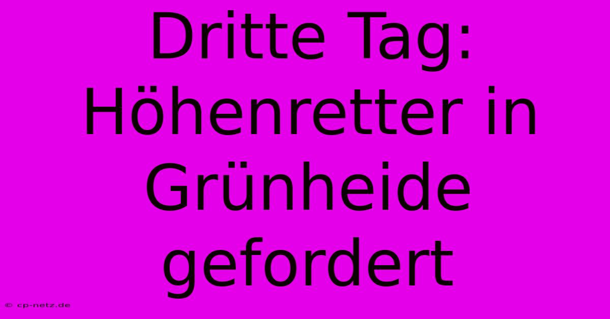 Dritte Tag: Höhenretter In Grünheide Gefordert