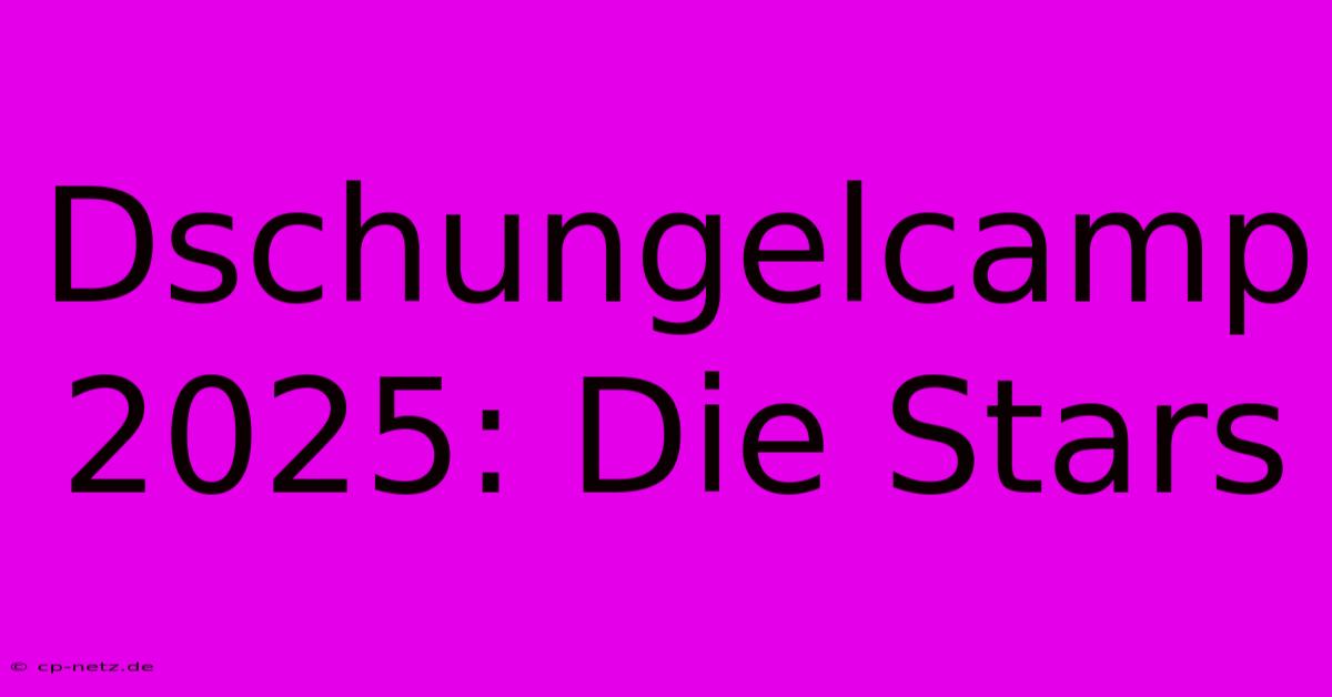 Dschungelcamp 2025: Die Stars