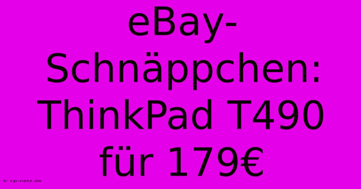 EBay-Schnäppchen: ThinkPad T490 Für 179€