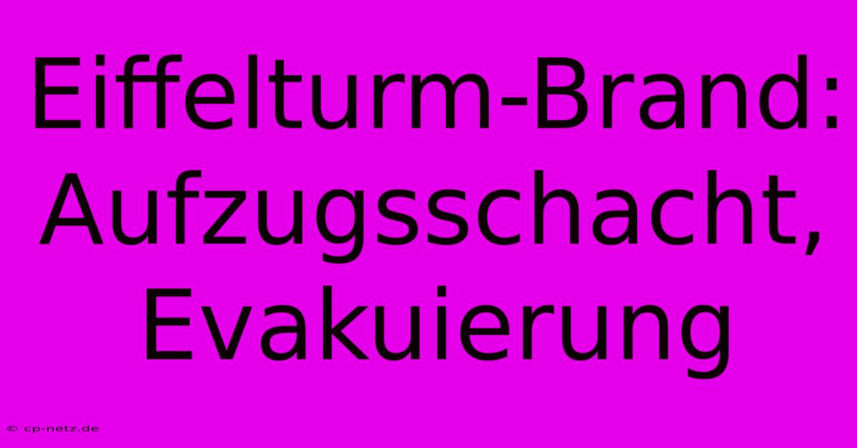 Eiffelturm-Brand: Aufzugsschacht, Evakuierung