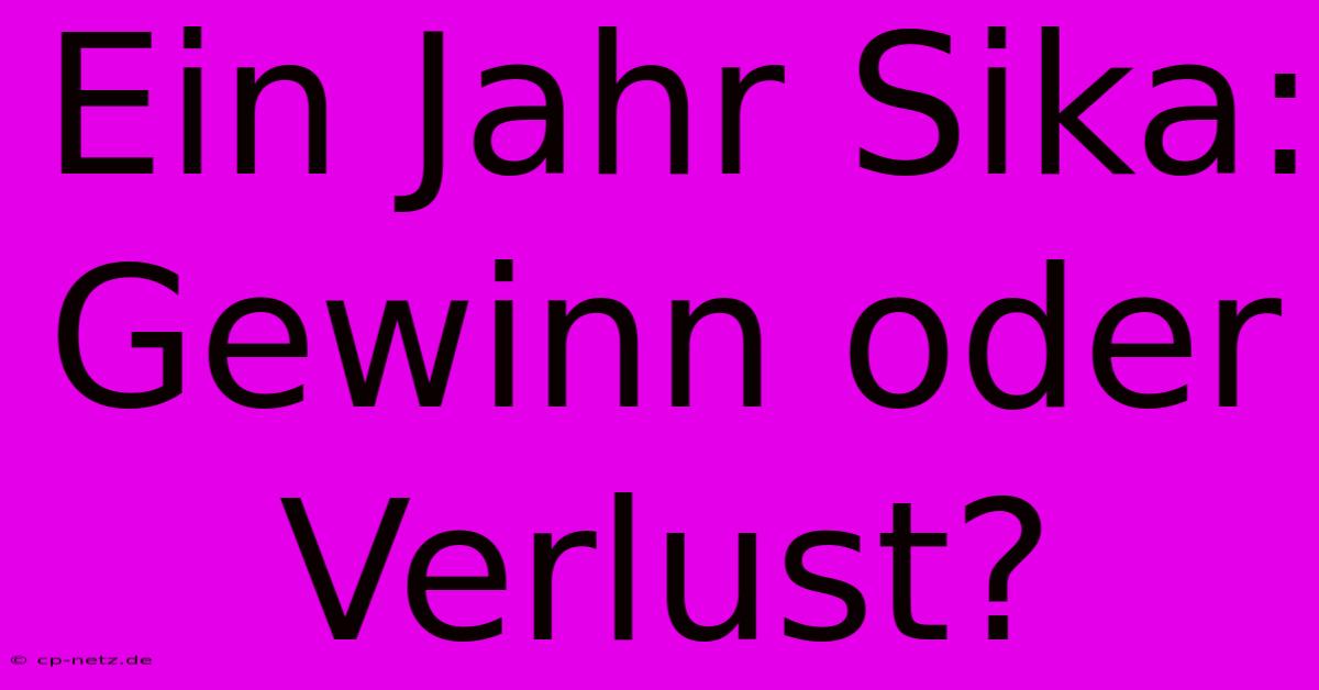 Ein Jahr Sika:  Gewinn Oder Verlust?