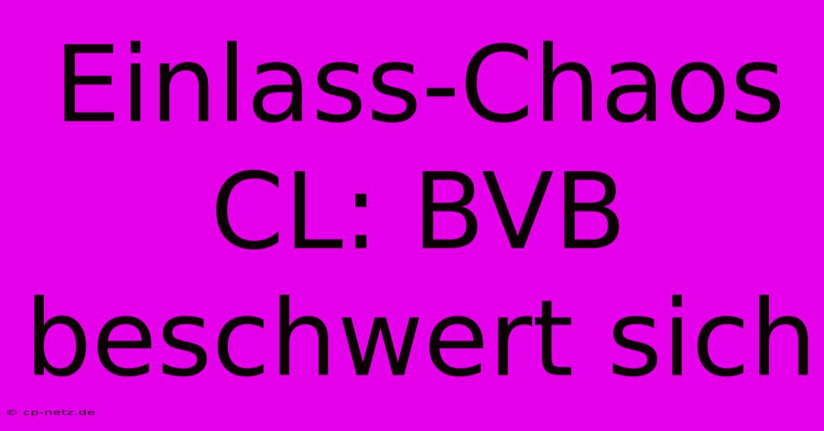 Einlass-Chaos CL: BVB Beschwert Sich