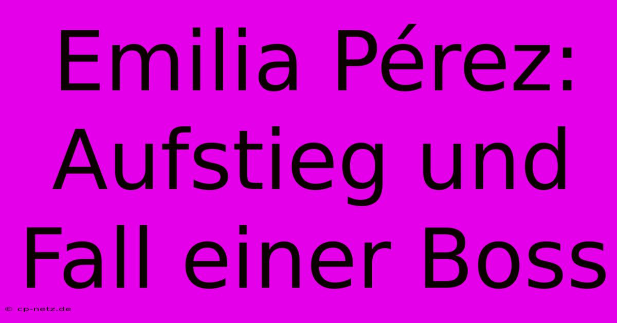 Emilia Pérez: Aufstieg Und Fall Einer Boss