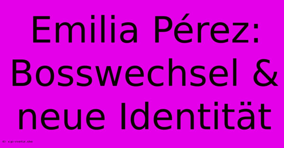 Emilia Pérez:  Bosswechsel & Neue Identität