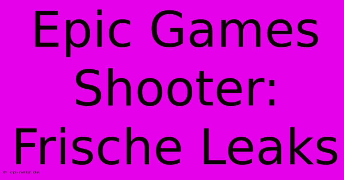 Epic Games Shooter:  Frische Leaks