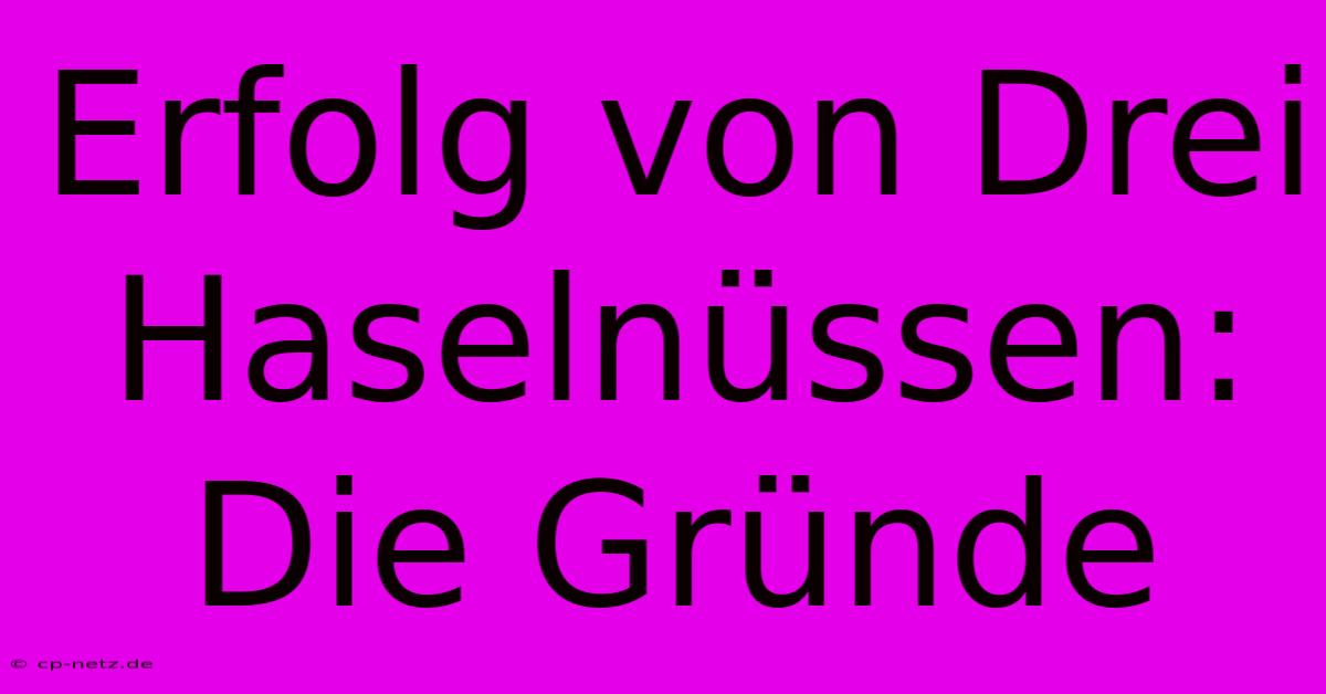 Erfolg Von Drei Haselnüssen: Die Gründe