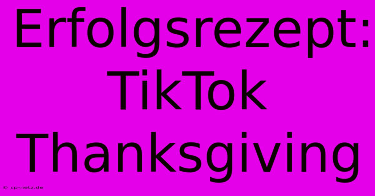 Erfolgsrezept: TikTok Thanksgiving