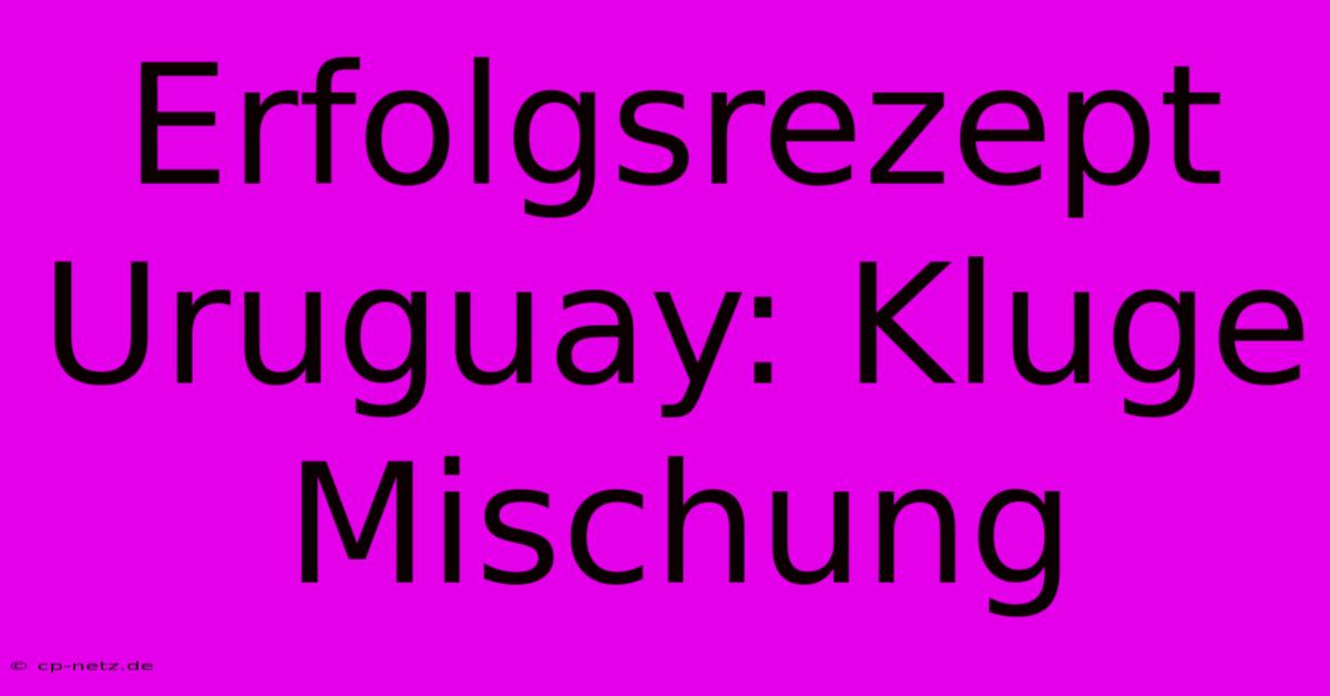 Erfolgsrezept Uruguay: Kluge Mischung