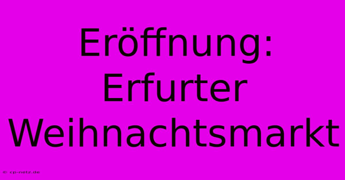 Eröffnung: Erfurter Weihnachtsmarkt