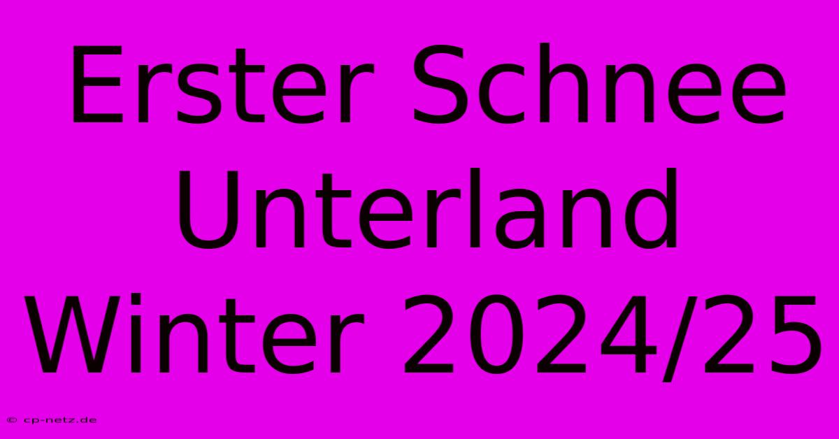 Erster Schnee Unterland Winter 2024/25