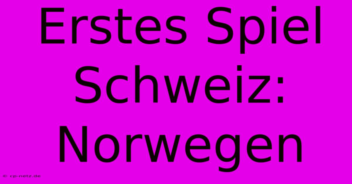 Erstes Spiel Schweiz: Norwegen