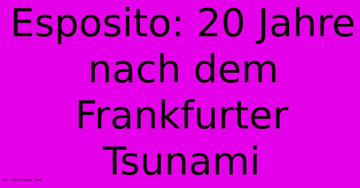 Esposito: 20 Jahre Nach Dem Frankfurter Tsunami