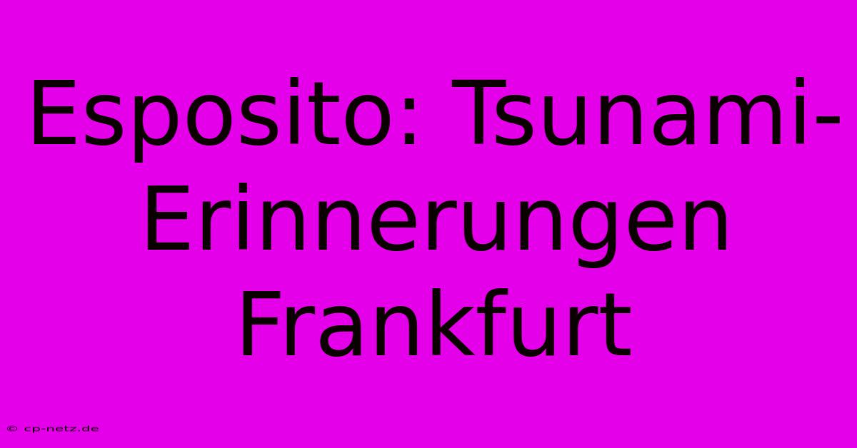 Esposito: Tsunami-Erinnerungen Frankfurt