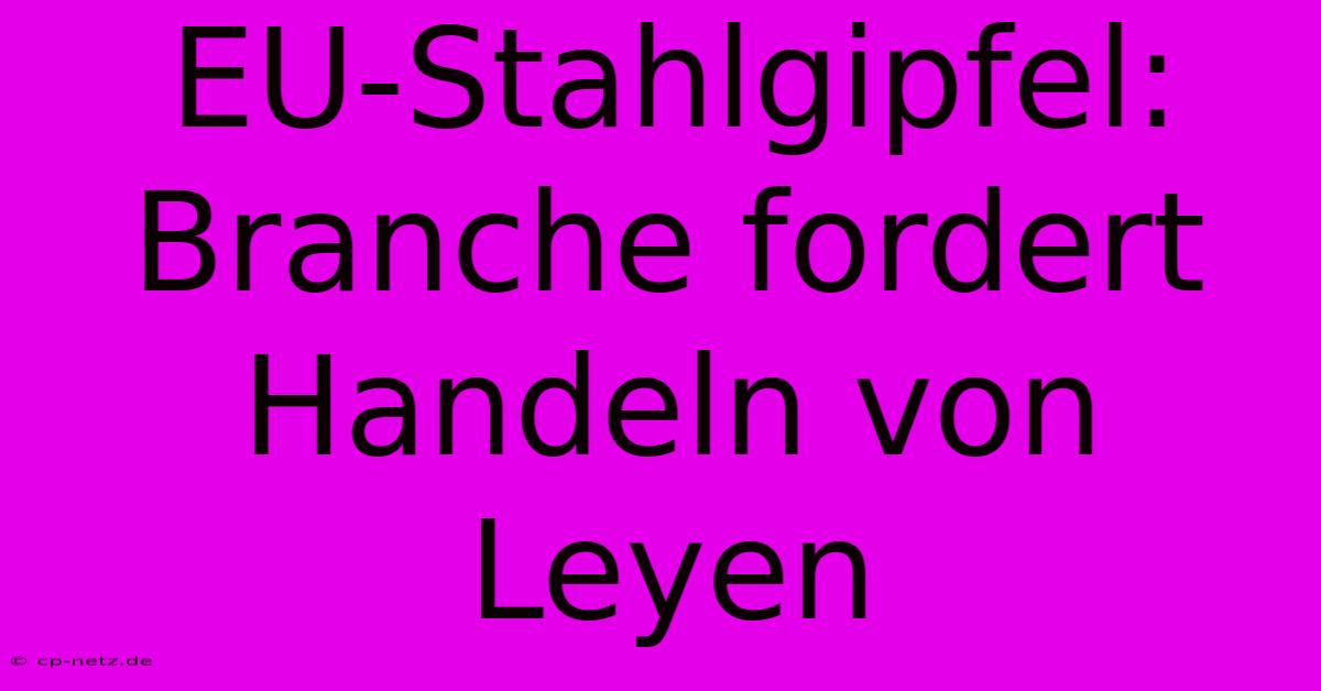 EU-Stahlgipfel: Branche Fordert Handeln Von Leyen