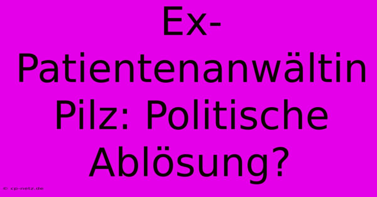 Ex-Patientenanwältin Pilz: Politische Ablösung?