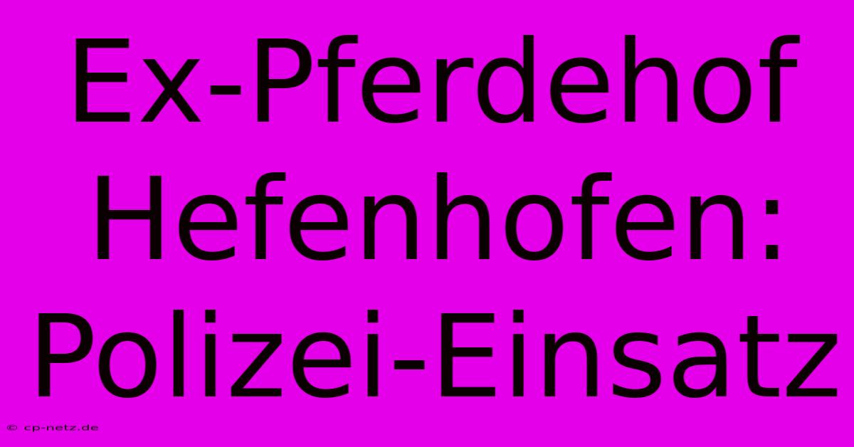 Ex-Pferdehof Hefenhofen: Polizei-Einsatz