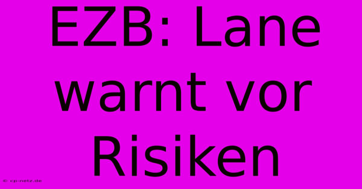 EZB: Lane Warnt Vor Risiken