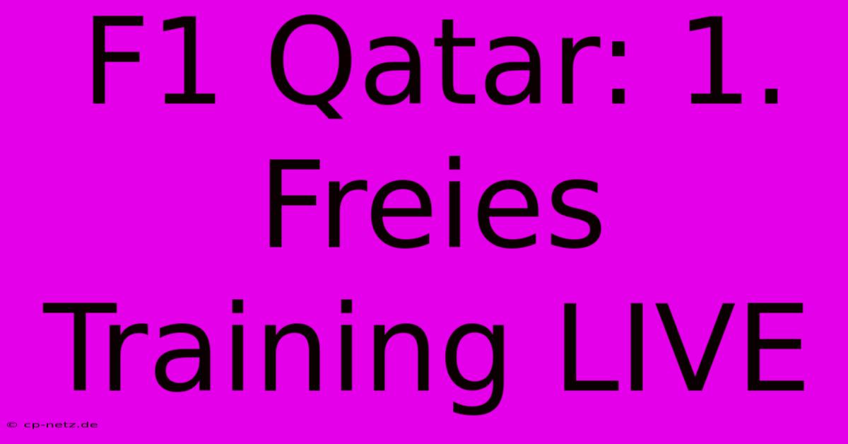 F1 Qatar: 1. Freies Training LIVE