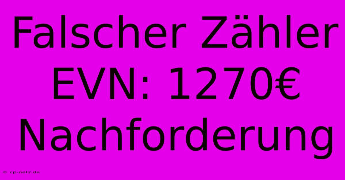 Falscher Zähler EVN: 1270€ Nachforderung