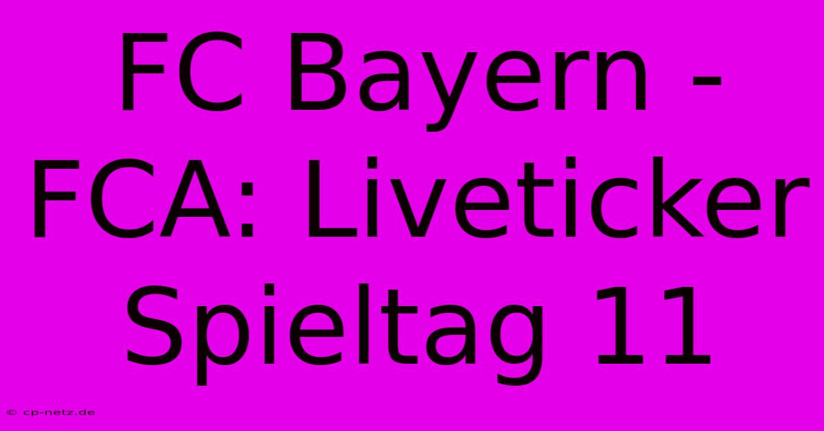 FC Bayern - FCA: Liveticker Spieltag 11