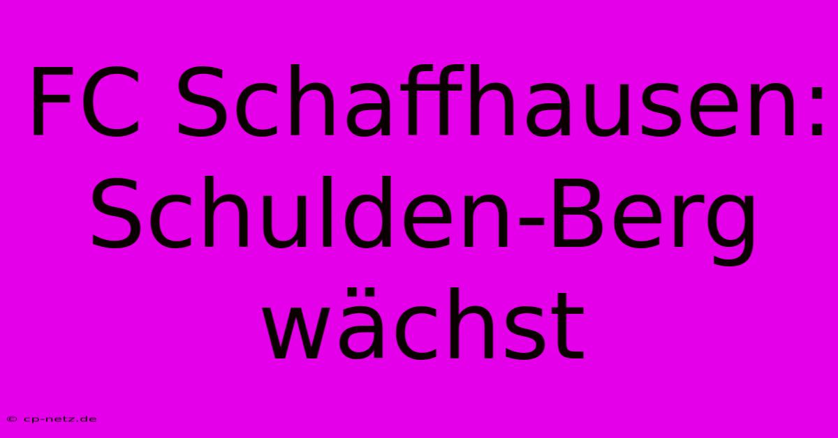 FC Schaffhausen: Schulden-Berg Wächst