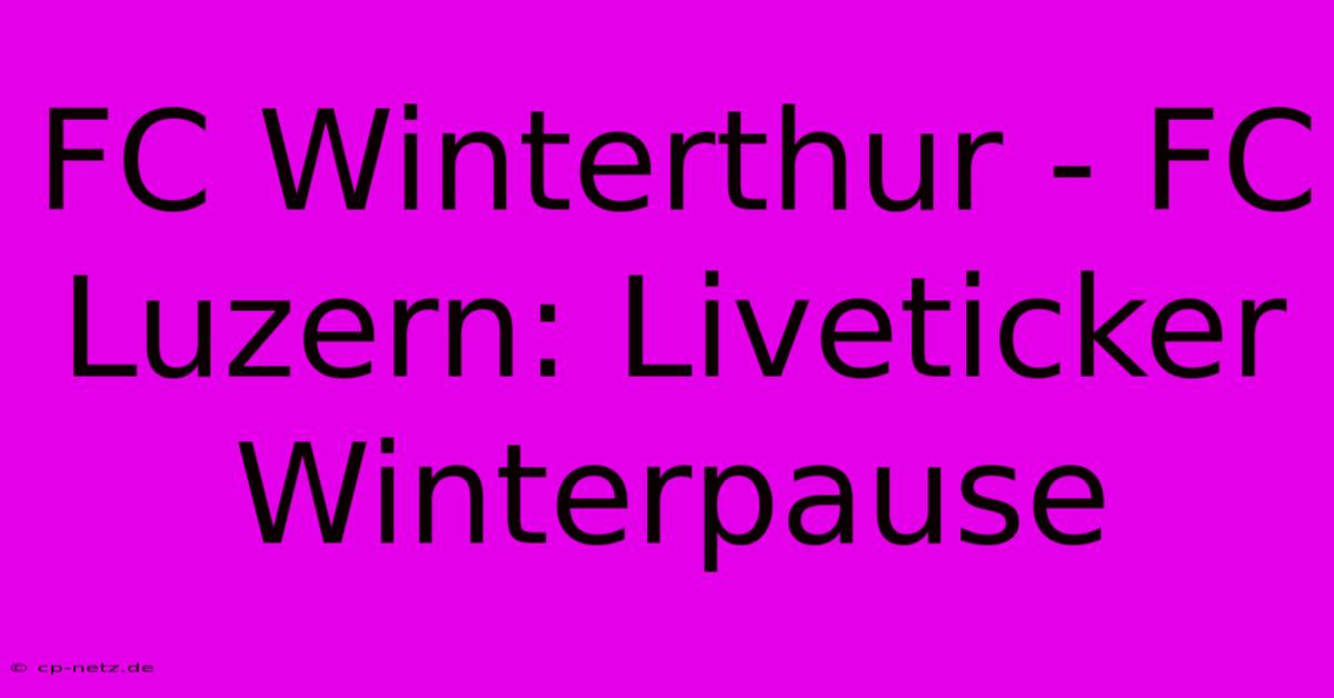 FC Winterthur - FC Luzern: Liveticker Winterpause