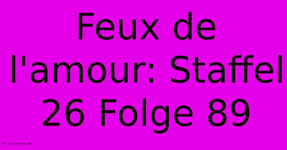 Feux De L'amour: Staffel 26 Folge 89