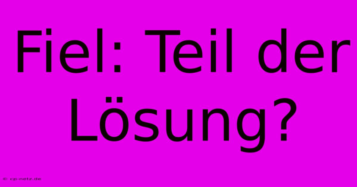 Fiel: Teil Der Lösung?