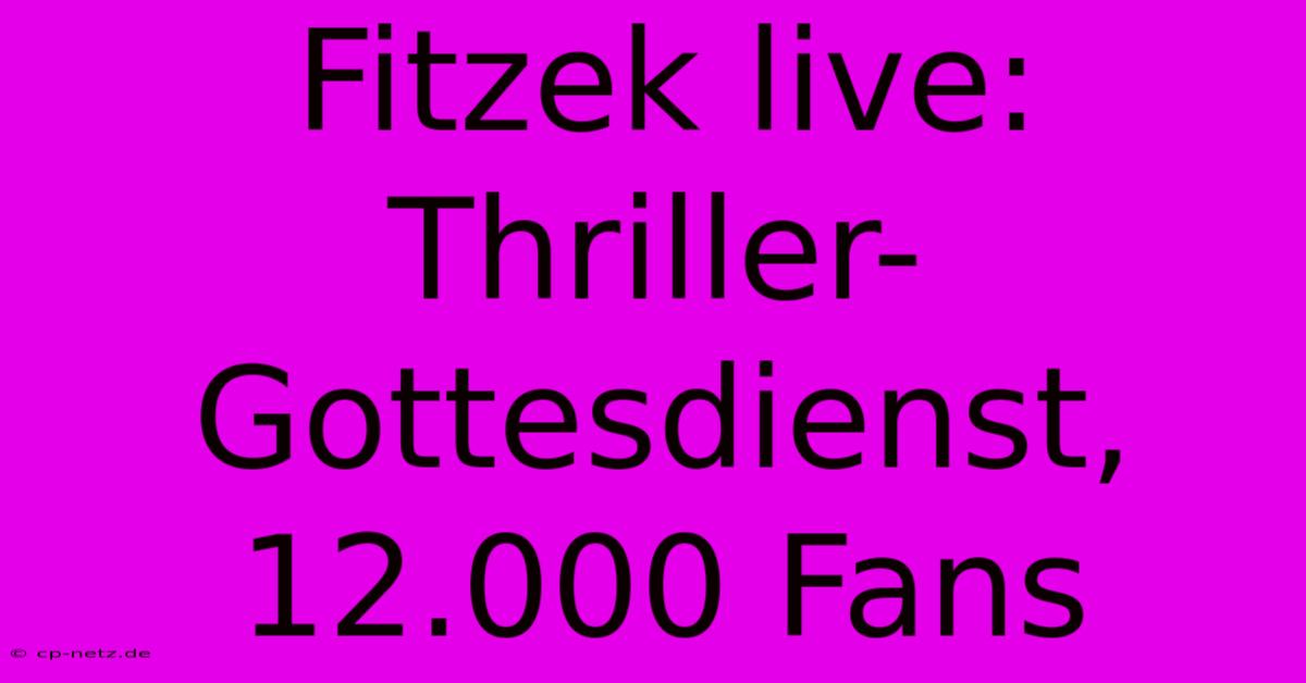 Fitzek Live:  Thriller-Gottesdienst, 12.000 Fans