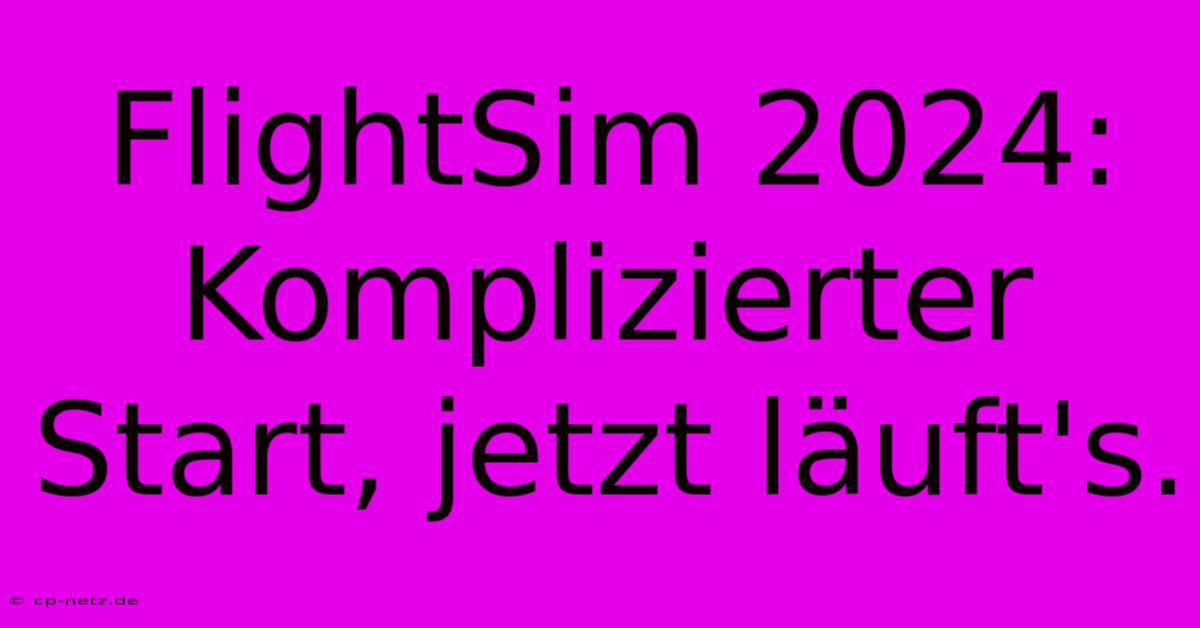 FlightSim 2024: Komplizierter Start, Jetzt Läuft's.