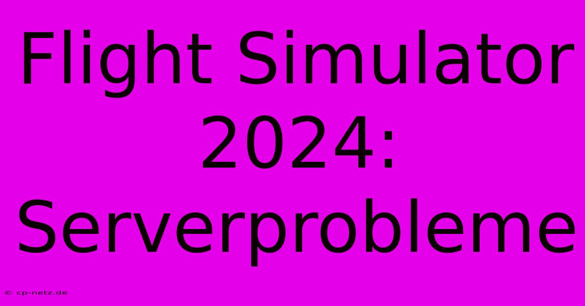 Flight Simulator 2024: Serverprobleme